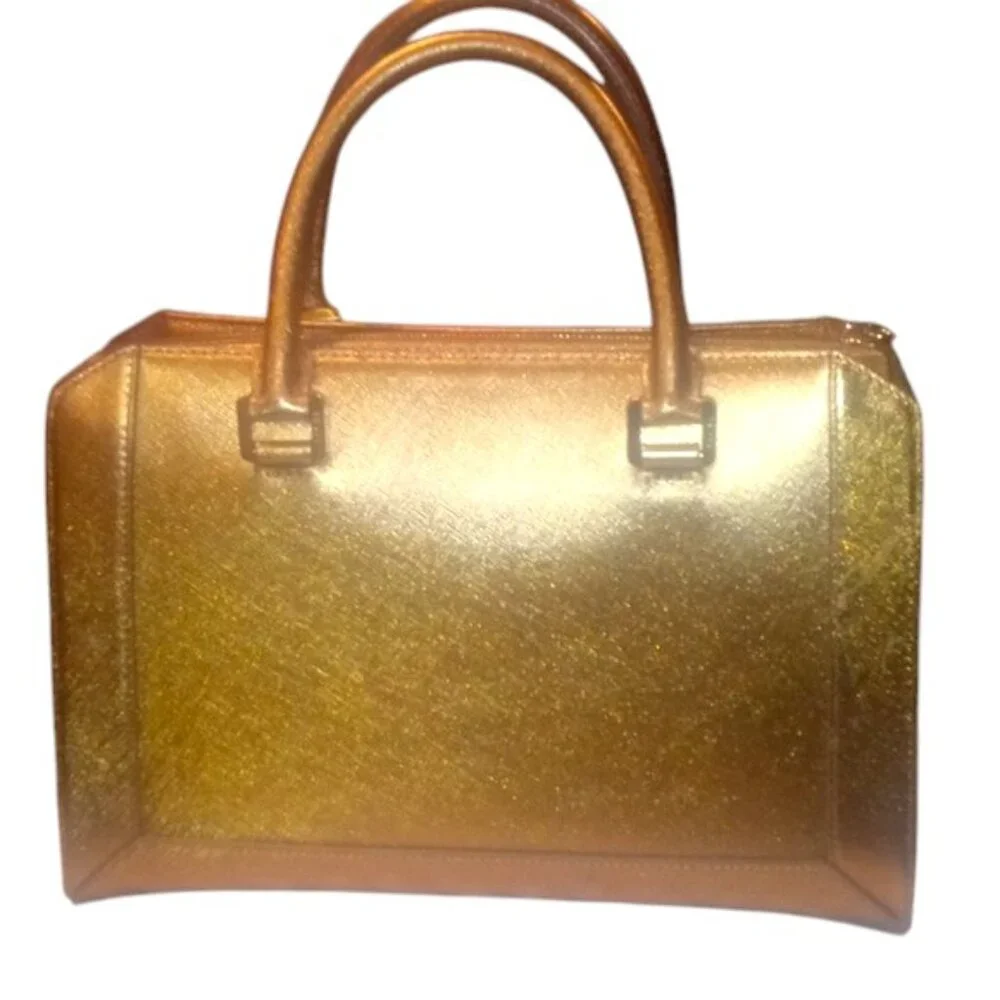 MCM Nuovo Leather Satchel with Crossbody | Gold